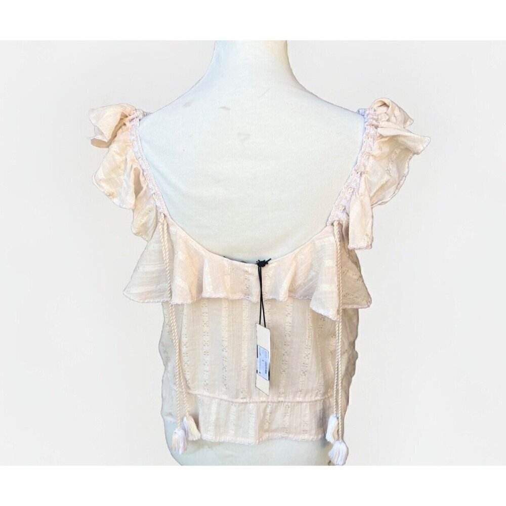 Love Sam Womens Midsummer Moments Cropped Top Size S Cream $180 NG99 - Picture 4 of 11